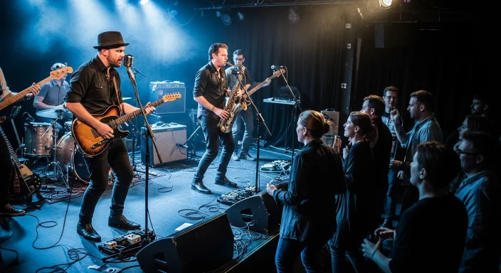 Buddy Emmer Blues Band playing live blues music at Harrah’s Lake Tahoe Casino Center Stage.