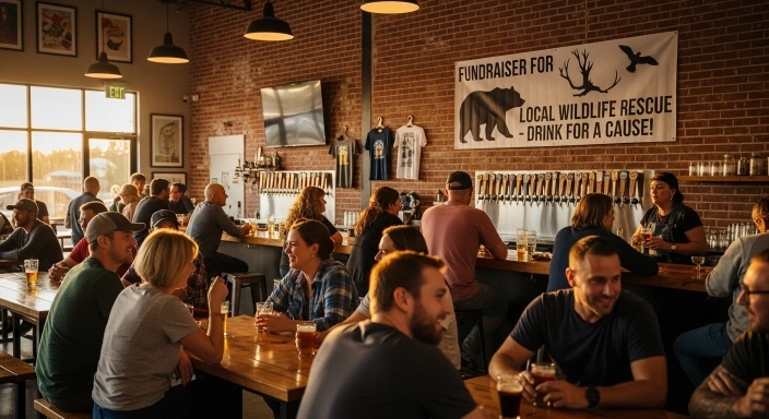 People enjoying pints of craft beer